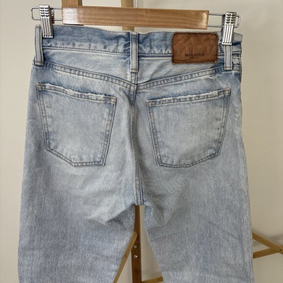 Moussy Lt Wash Slim Straight Crop Jean (Sz 24) 100% Cotton Mid Rise Button Front - Picture 7 of 11